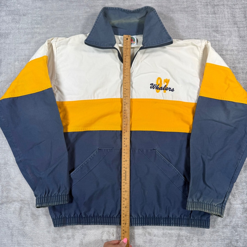 Barbarian Rugby Wear Jacket Mens Large Blue Vintage 90s Colorblock Whalers - Picture 10 of 13